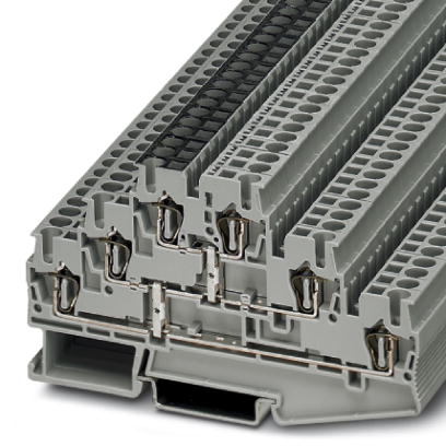 Phoenix Contact Multi-Level Terminal Block; ST 2.5-3PV; 20A; 600V; 3-Level; #28 - #12; Spring-cage Connection; Gray